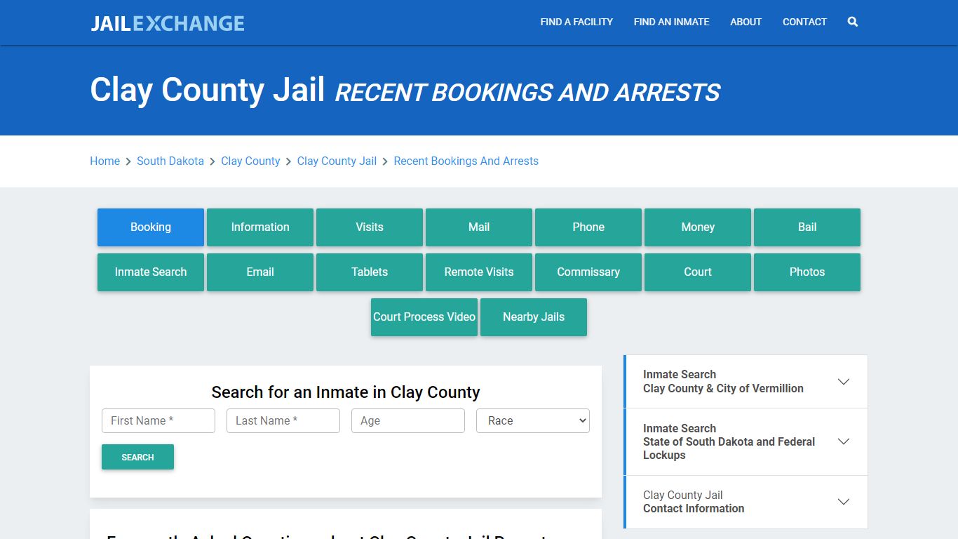 Clay County Jail Recent Bookings And Arrests - Jail Exchange