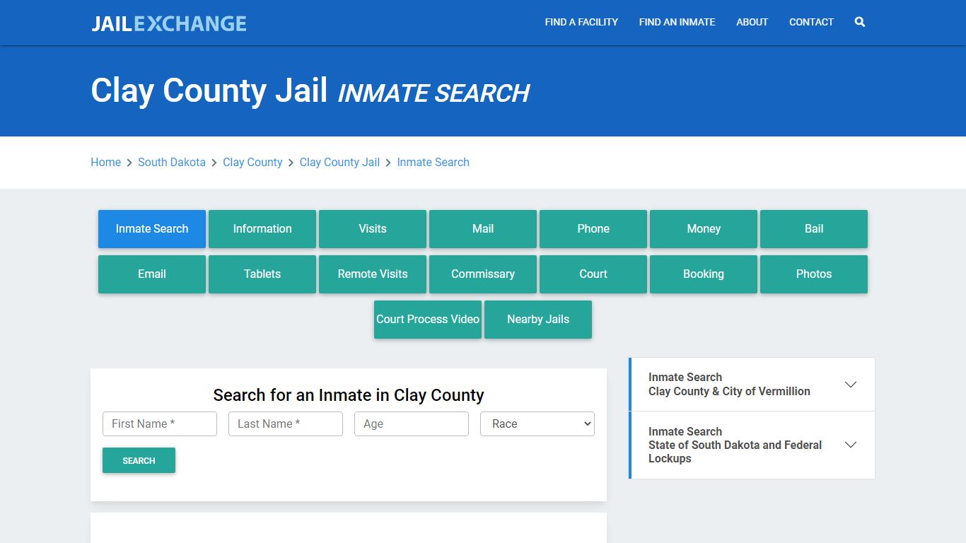 Clay County Jail, SD Inmate Search: Roster & Mugshots