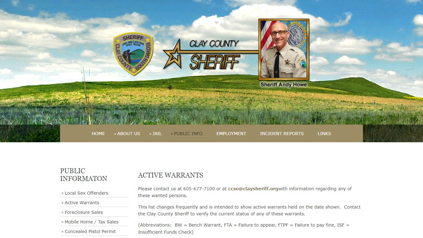 Clay County, SD Sheriff